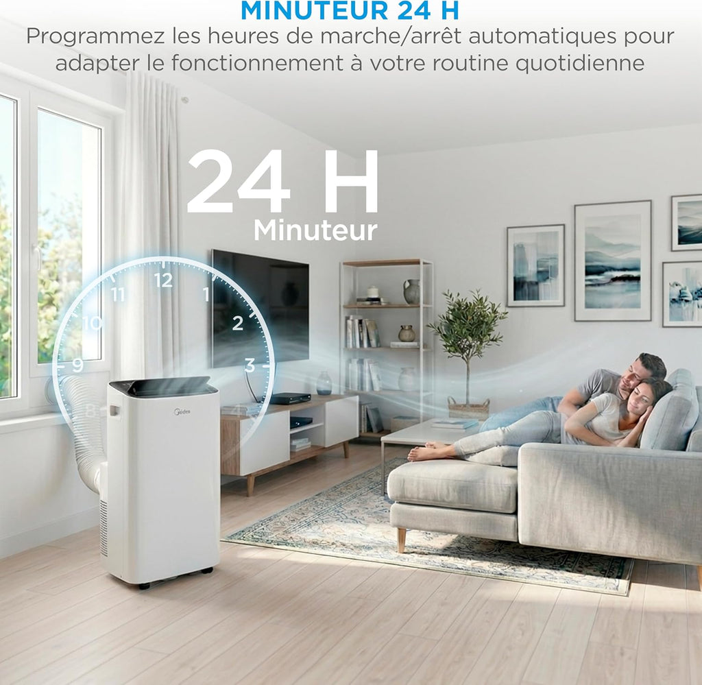 Climatiseur Mobile Silencieux Midea – 12000 BTU – 4-en-1