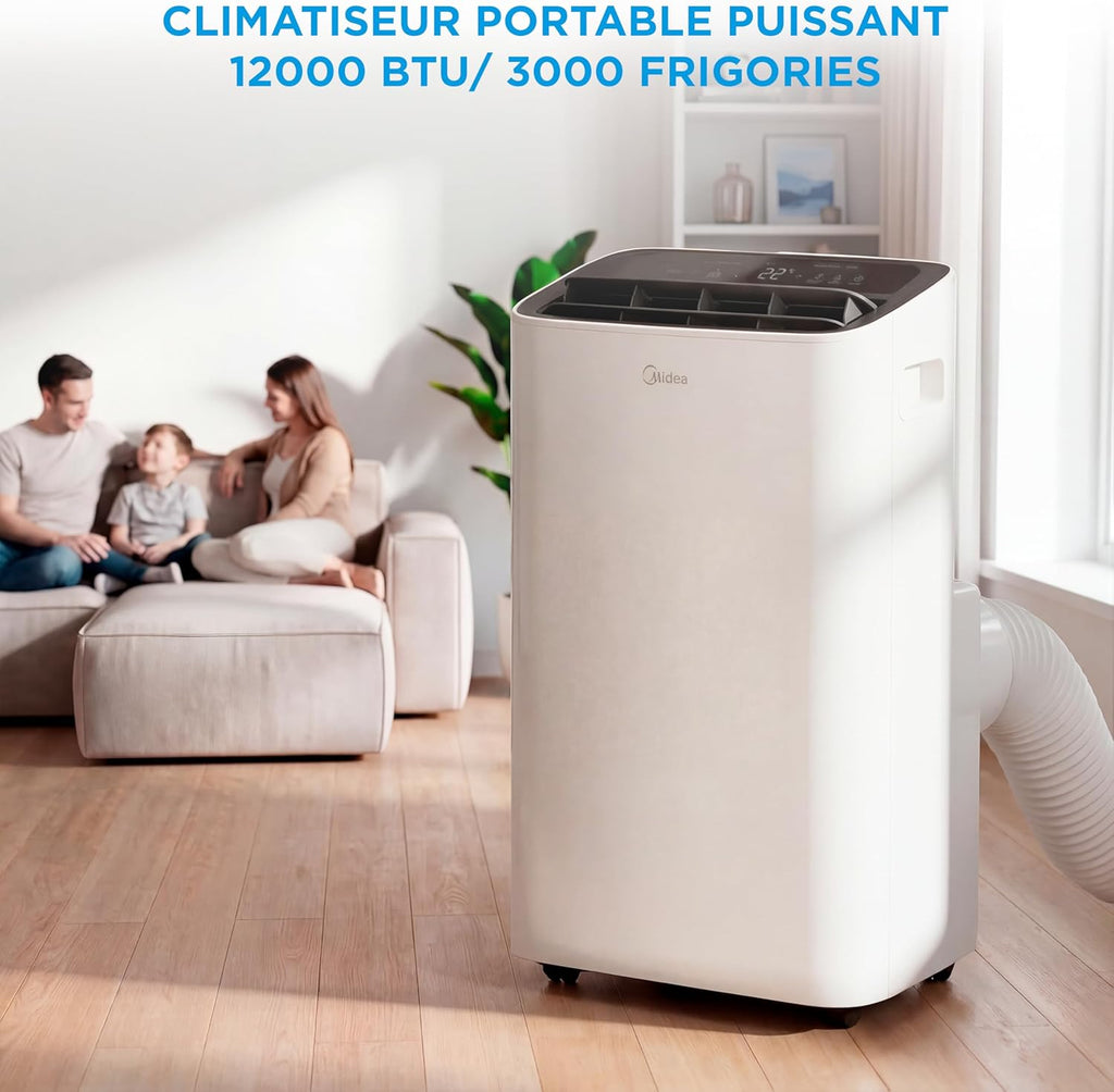 Climatiseur Mobile Silencieux Midea – 12000 BTU – 4-en-1