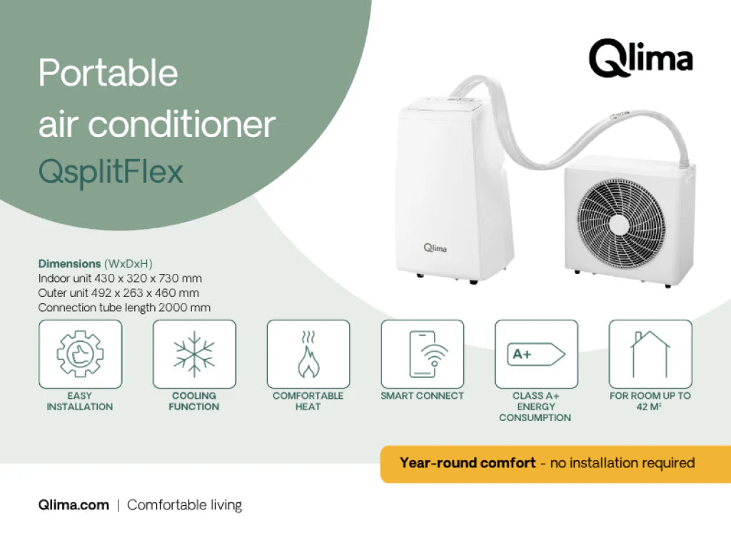 Climatiseur split mobile QsplitFlex blanc/mat
