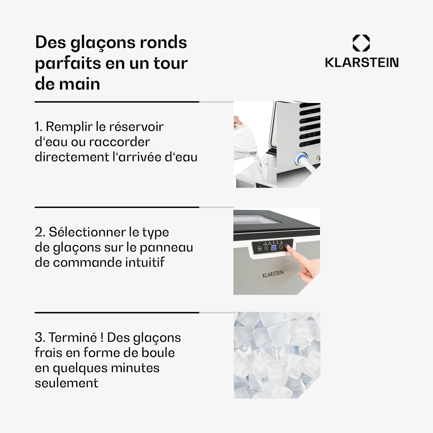 IceFestival 20kg/24h 1,8L Machine à Glaçons Argent