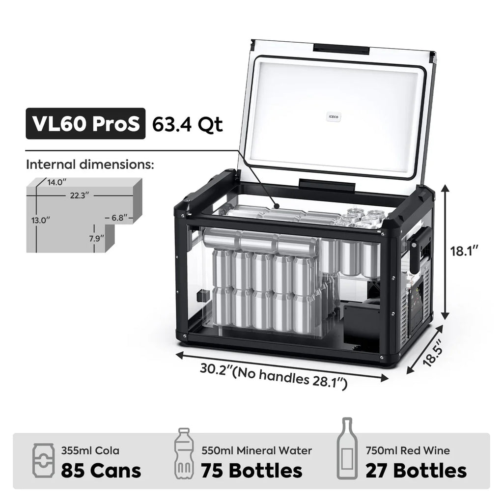 Réfrigérateur Congélateur ICECO VL60PROS 60L - Gris